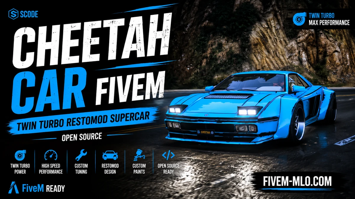 Cheetah Car FiveM | Twin Turbo Restomod Supercar | Open Source